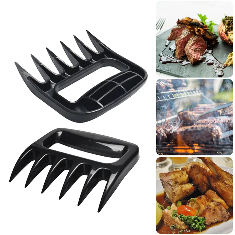 Meat Shredder Claws Wooden Handle Stainless Steel Bear Paws Chicken Separator Handler Food Forks Puller Barbecue BBQ Tools rvs (13)