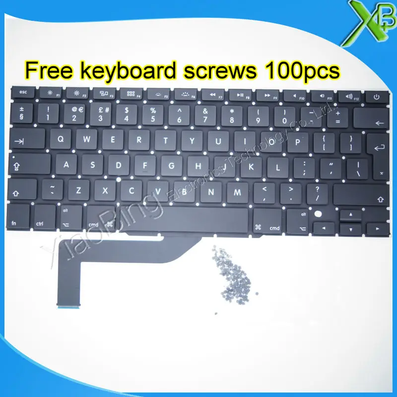 5 шт. Совершенно новая английская клавиатура + 100 винтов для клавиатуры MacBook Pro Retina