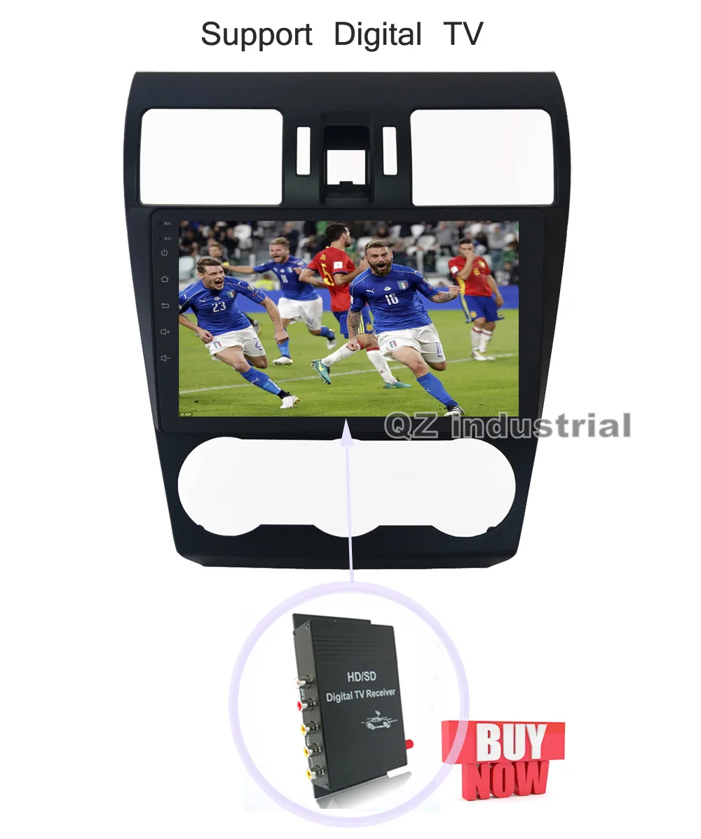 Discount QZ Industrial HD 9inch Android 8.1 T3 for Subaru WRX Forester 2014-2016 Car DVD Player with Canbus GPS 3G 4G Radio Navi WIFI RDS 14