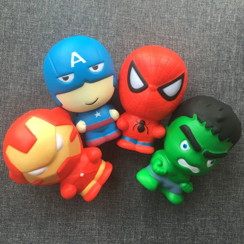 

4pcs The Avengers Squishy Slow Rising Iron Man Captain America Spiderman Squishy Toy Super hero Squishies an-stress Toys