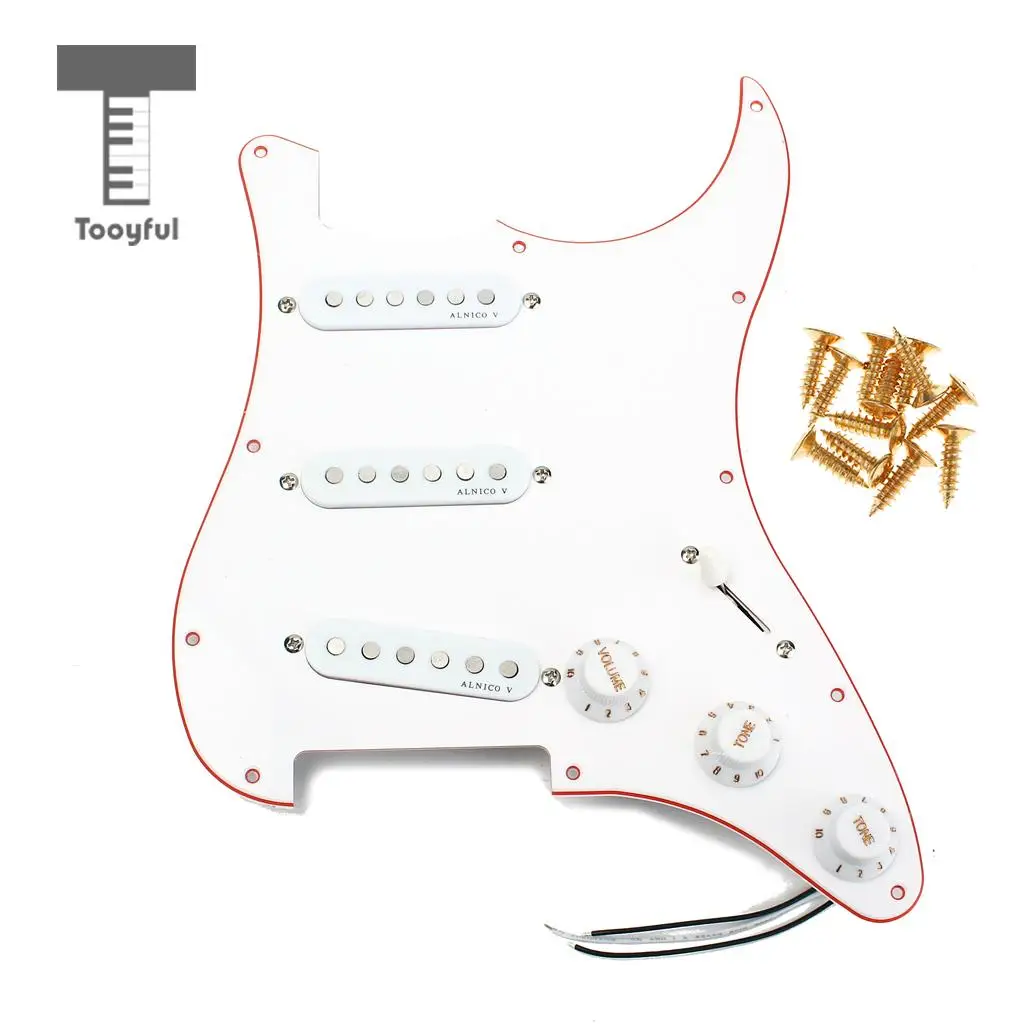 Tooyful High Quality 3Ply Orange Binding Prewired Loaded Pickguard Alnico Pickup for Professional Brand Stratocaster Guitar Acce Tooyful High Quality 3Ply Orange Binding Prewired Loaded Pickguard Alnico Pickup for Professional Brand Stratocaster Guitar Acce