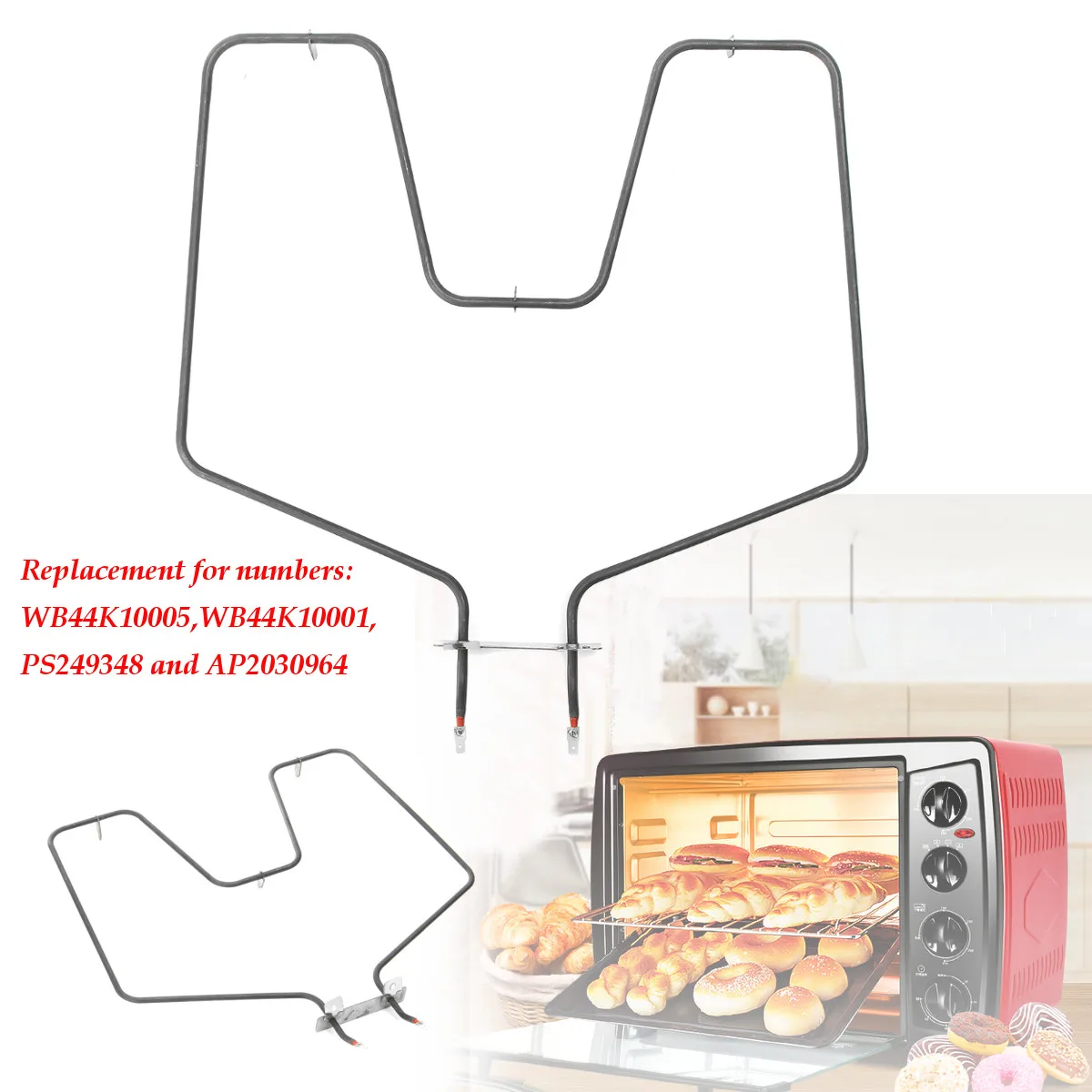 

WB44K10005 Range Oven Bake Unit Lower Heating Element Fits for GE AP2030964 PS249238