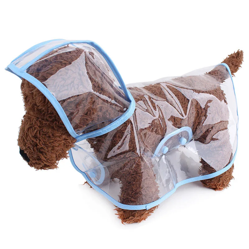 Free Shipping Pet Clothes Dog Raincoat Transparent Rain Coat Waterproof Pets Raincoats Funny Design Small Dogs Clothing XS-L
