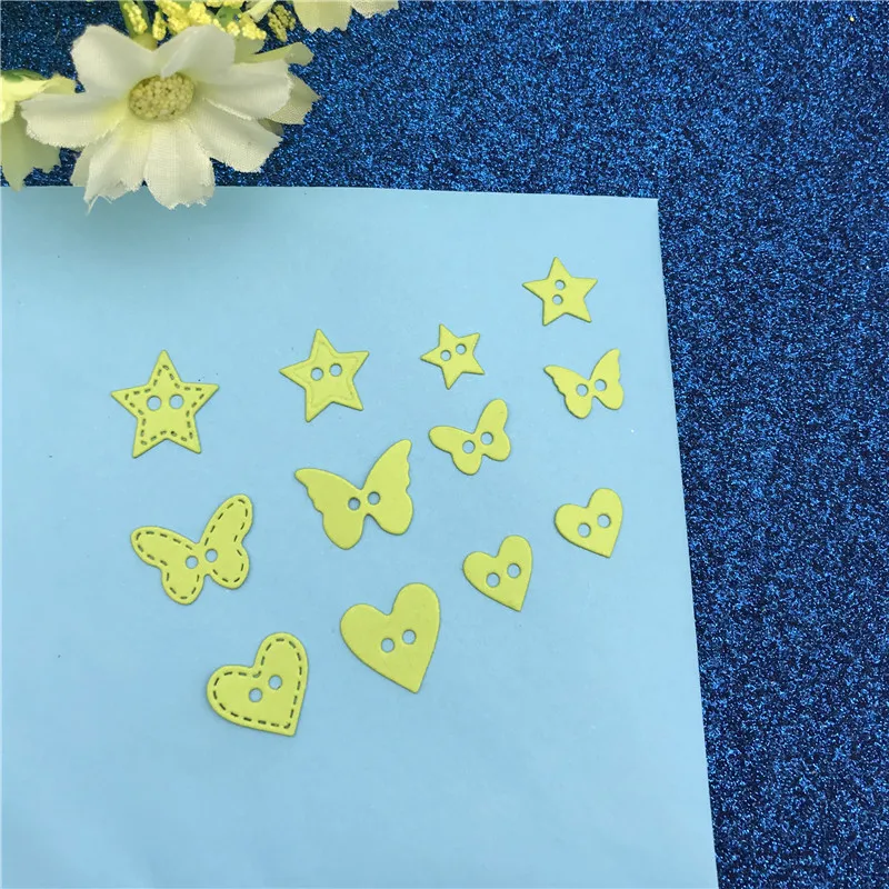 

Metal Cutting Dies 4pcs Heart Button tencils for DIY Scrapbooking/photo album Decorative Embossing DIY Paper Cards