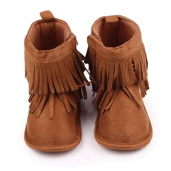 

Baby Boots Girls Boys Winter Snow Boots Newborn Infant Toddler Brown shoes Cute Fringe Design Antiskid Sole for Babies