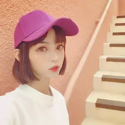 Мода Gorras 2018 лето фиолетовый Бейсбол Кепки Для женщин Корейский Ulzzang Harajuku Прекрасный Простой хип-хоп Snapback Шляпа Унисекс Кепки s