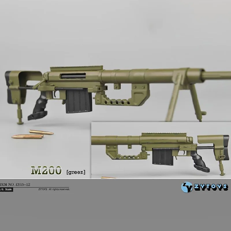 

ZYTOYS 1/6 Scale Soldier Accessories Weapons Model Toys M-200 15-12 Army Green Rifle Sniper Gun Kids Toys Gifts Collections