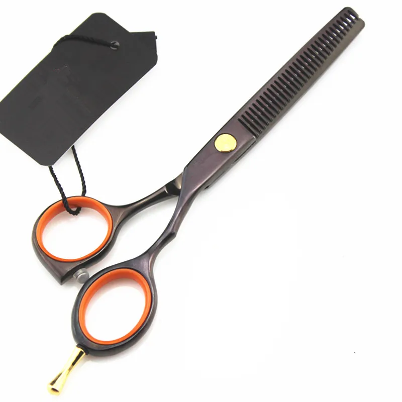 Профессиональные японские 440c 5,5 дюймов черные ножницы для стрижки волос Парикмахерские ножницы для стрижки Парикмахерские ножницы - Цвет: thinning