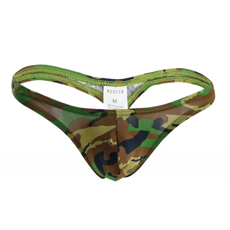 1PCS Mens Pouch Thong Camouflage Men Sexy Nylon Underwear Erotic Thong
