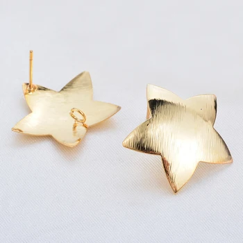 

Metal Star Stud Earrings Post Hanger Connectors Findings 24K Gold Color African Earrings Making DIY Jewelry Accessories