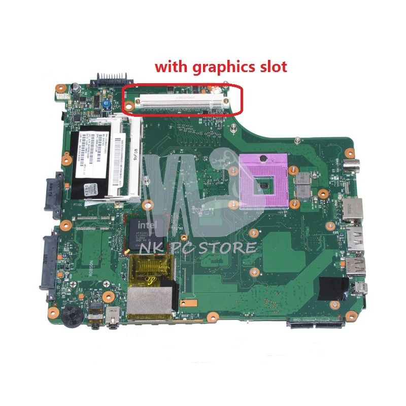 V000127130 1310A2171553 Main Board For Toshiba Satellite A300 A350 Laptop Motherboard DDR2 PM45 with Graphics Slot Free CPU