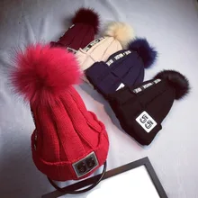 2016 beanie hats ladies spring and autumn patch letters hair ball knitted hat Men’s Winter Hats thick warm Beanies balaclava