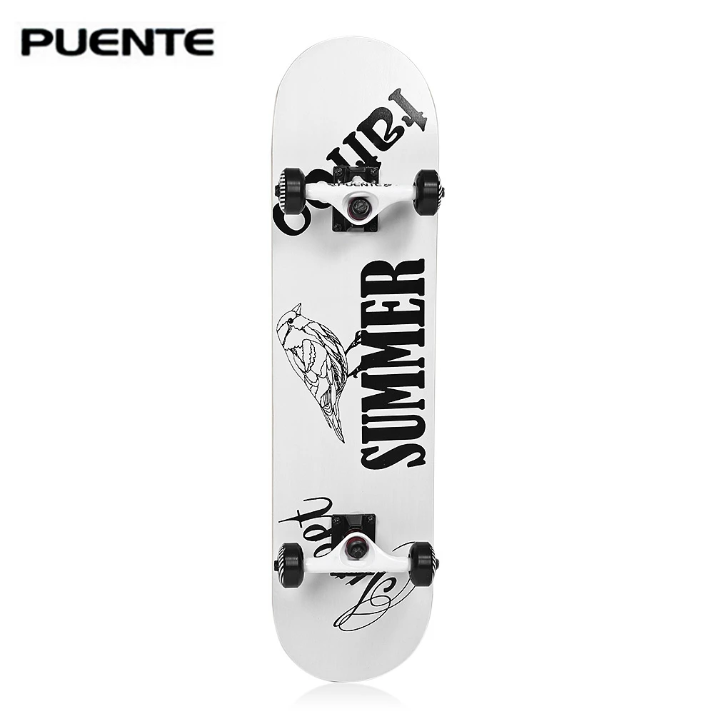 PUENTE прочный клен скейтборд четыре колеса двойной Snubby Longboard Drift ABEC 9 подшипник 5
