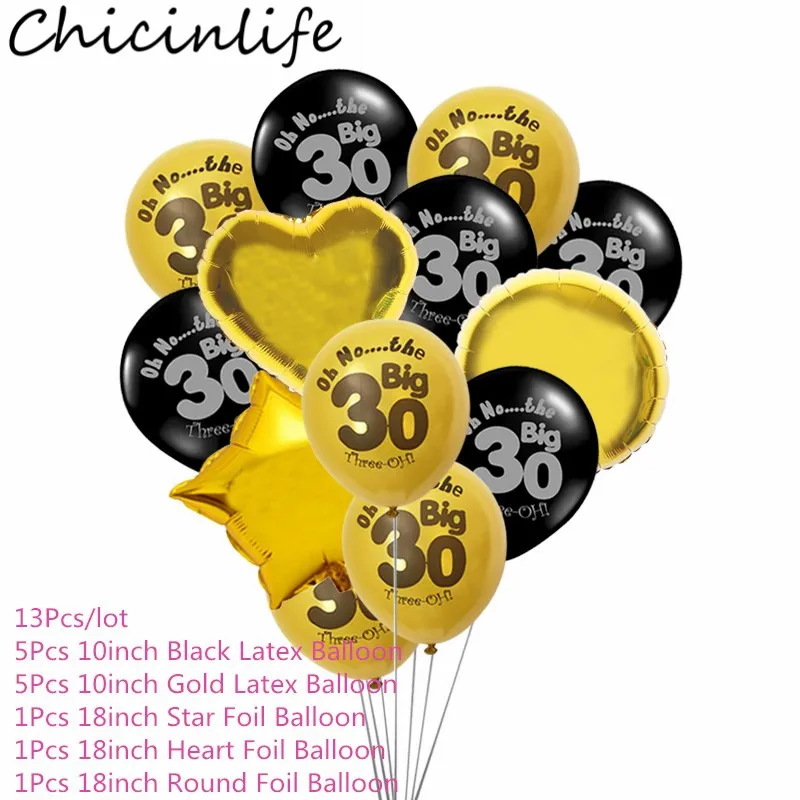 Chicinlife 1 Набор 30 40 50 60 лет воздушный шар для взрослых День Рождения Вечеринка
