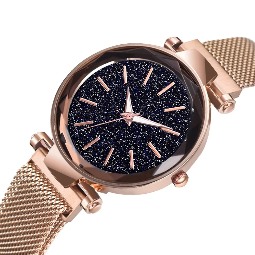 

Luxury Rose Gold Women Watches Starry Sky Magnetic Female Wristwatch Waterproof Rhinestone Clock relogio feminino montre femme