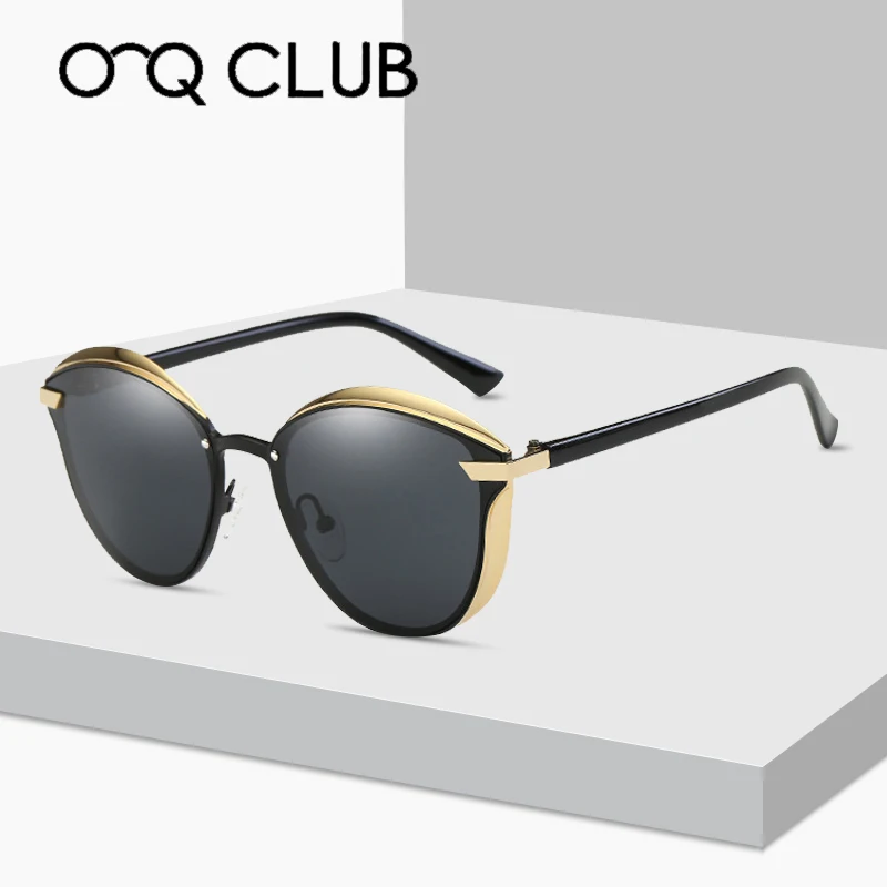 O-Q клуб Для женщин поляризованных солнцезащитных очков Роскошные модные солнцезащитные очки "кошачий глаз", Женская винтажная, брендовая, дизайнерская, винтажные женские солнцезащитные очки oculos gafas