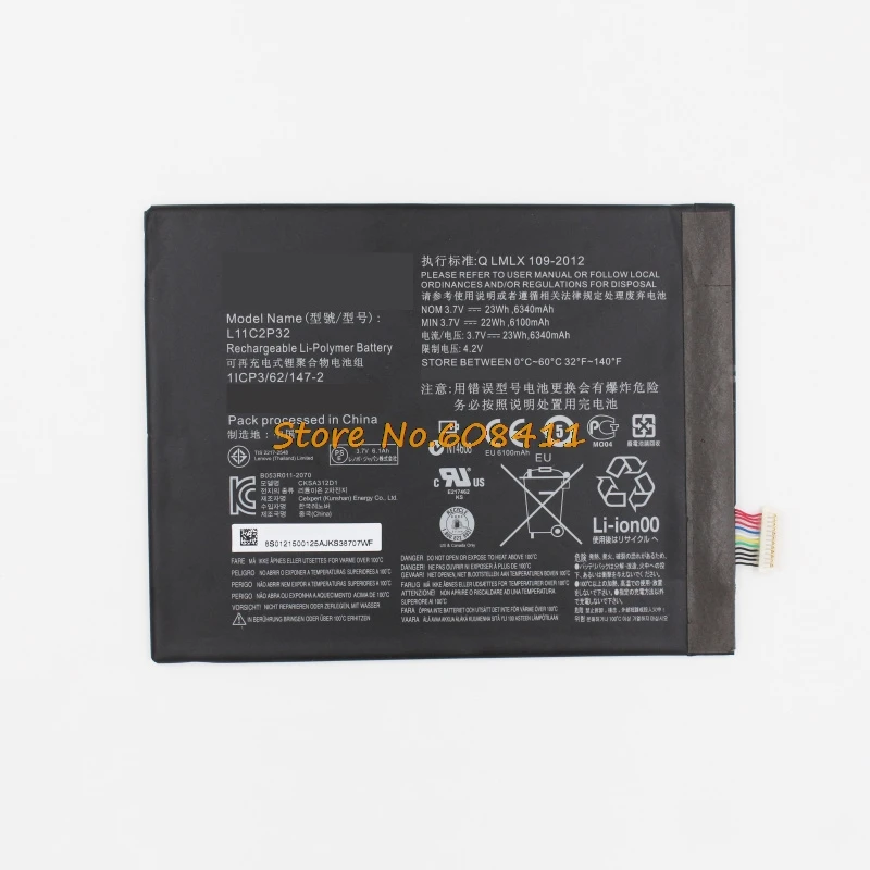 

VK 3.7V 6340mAh 23Wh L11C2P32 Battery Replacement For LENOVO IdeaTad S6000-H A7600-F A10-80HC L12D2P31 Rechargeable Batteries