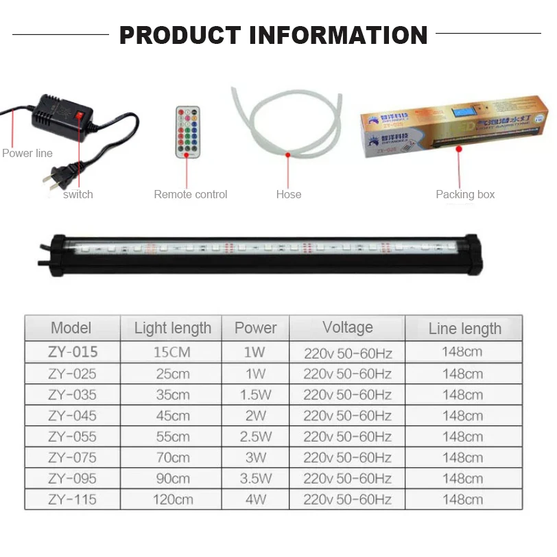 15 см/25 см/35 см/45 см/55 см аквариумный подводный RGB дистанционный Красочный светодиодный воздушный пузырьковый светильник для аквариума погружной кислородный светильник