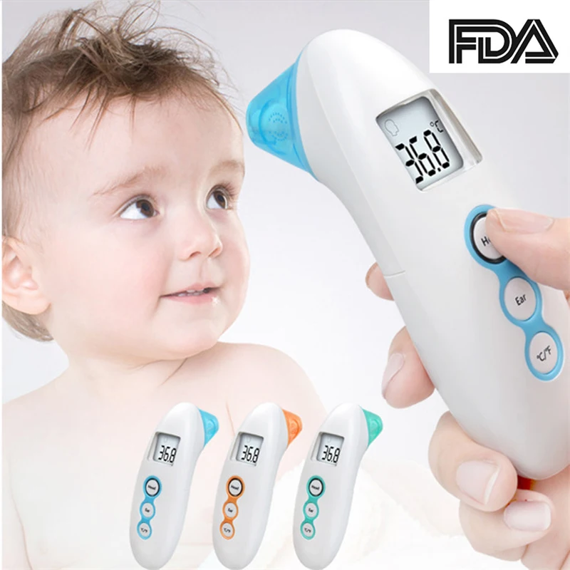 

2 in 1 Non-Contact Baby Thermometer Digital Infrared thermometer for Baby Forehead Ear Measurement with Fever Alarm Termometro