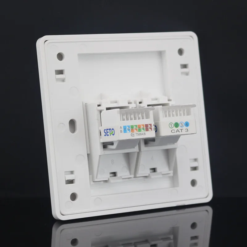 SeTo 86 Тип сеть Lan RJ45 Cat5e + телефон RJ11 Cat3 настенная пластина гнездо Keystone Лицевая