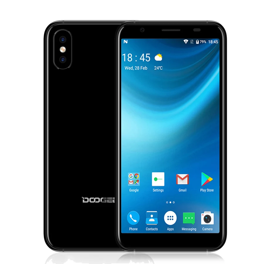 DOOGEE X55 смартфон с 5 дюймовым дисплеем процессором MT6580 ОЗУ 1 ГБ ПЗУ 16 2800 мАч 8 Мп +