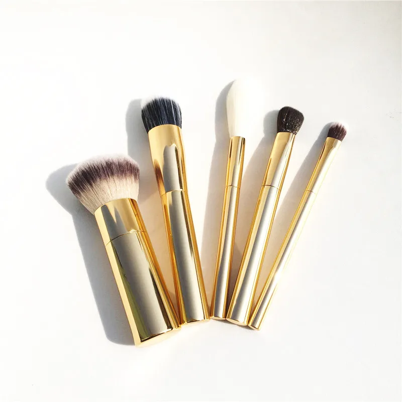 

TT-SERIES 5-Brushes Gold Handle Stroke of Midnight Set (Airbrush Foundation, Concealer, Eyeshadow, Face) Makeup brushes Blender