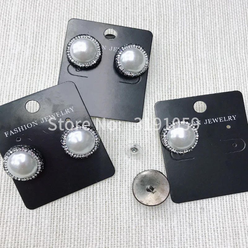 

2018 South Korea's simple white round shell pearl earrings accessories