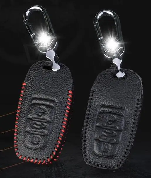 

1pc High Quality Automobile Key Bags Key Cases with Logo Key Packages for Audi A6L A4L Q7 Q5 Q3 A3 A1 Black