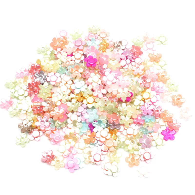 

LF 200Pcs Mixed Petal Pearl Decoration Craft Flatback Cabochon Embellishments For Scrapbooking Kawaii Cute Diy Accessories