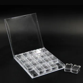 

BQAN 20 Slots Clear Plastic Empty Storage Box Nail Art Rhinestone Tools Jewelry Beads Display Storage Box Case Organizer Holde