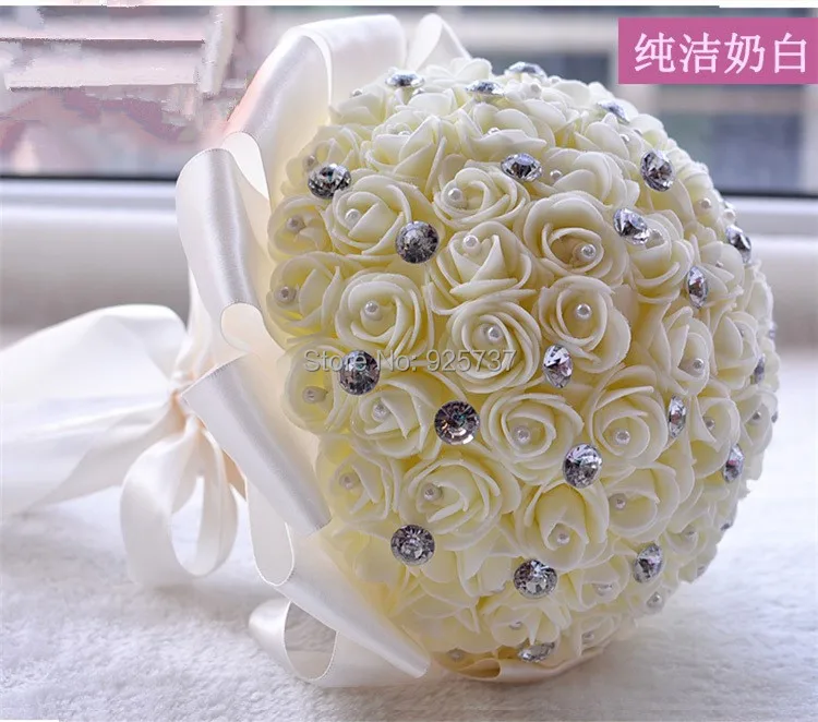 Fleurs bouquet Mariage красивая роза Свадебный букет Свадебный Кристалл невесты Букет Свадебные цветы Свадебные букеты