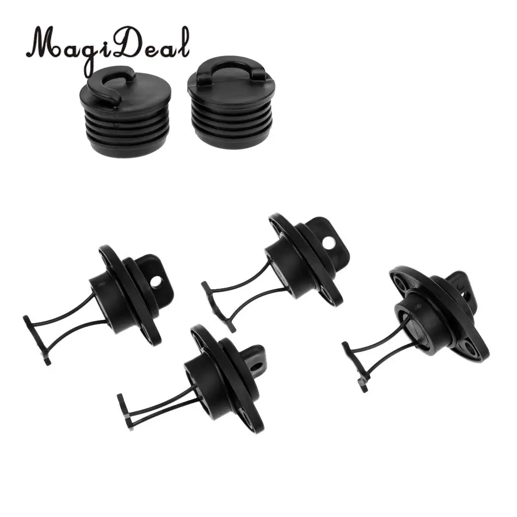 6 Pieces (2 Types) Universal Marine Kayak Canoe Boat Dinghy Yacht Scupper Drain Holes Plugs Stopper Bung Accessories
