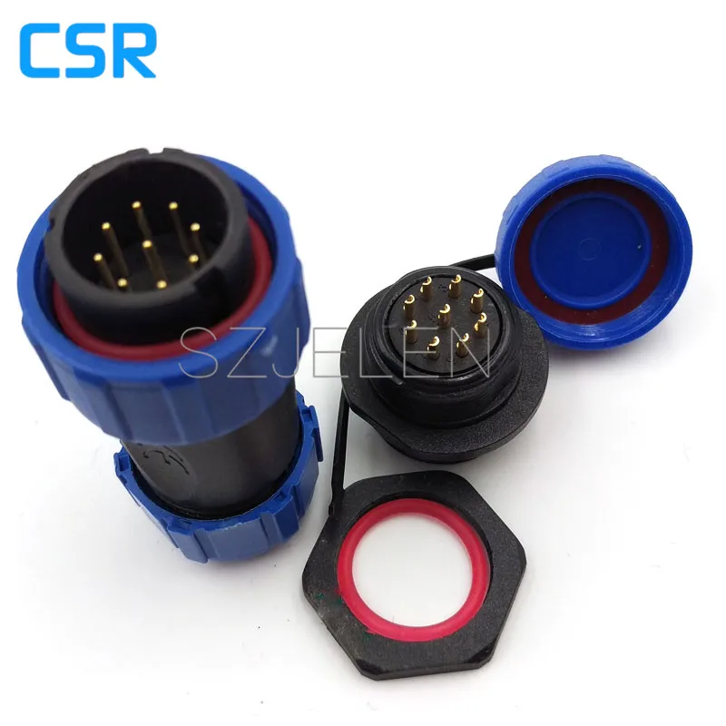 

SP2110/P9-S9, LED outdoor waterproof connectors 9 pin, Board-to-wire connector plug and socket, panel mount connector, IP68