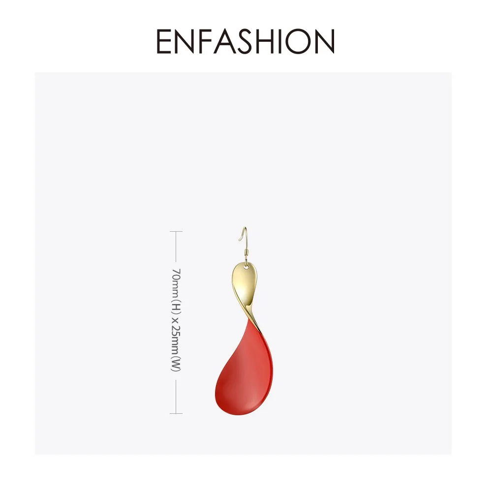 Enfashion красные Висячие серьги для женщин золотого цвета, большие длинные висячие серьги, модное ювелирное изделие Oorbellen EC191017