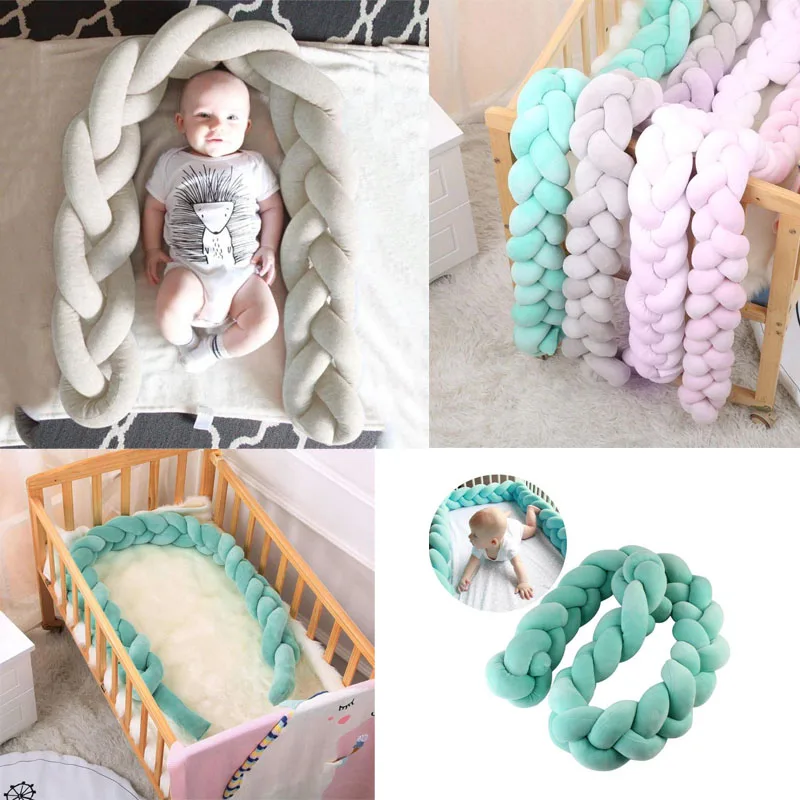 

1.5/2M Long Knotted Decorative Pillow Baby Bed Braid Bumper Crib Toys Sofa Cushion Pillow Decorative Pillows Sofa