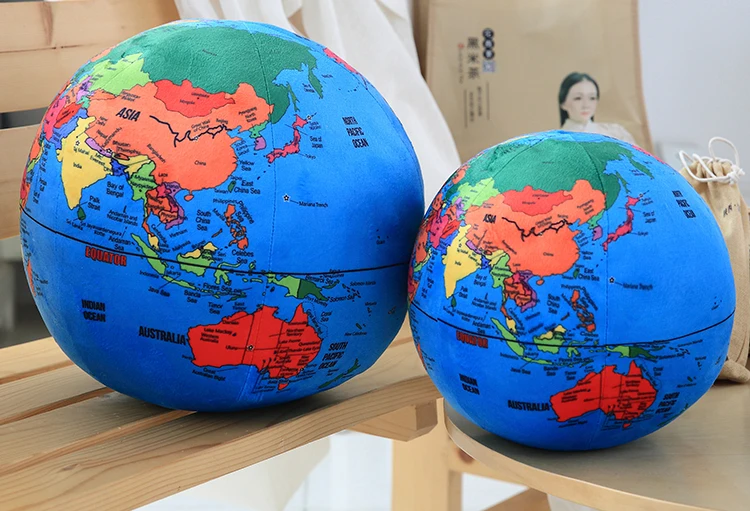 1 шт. моделирование земной шар карта мира плюшевые игрушки Подушки Baby Doll головоломки подарок мальчик мяч девушки подарки игрушки для детей