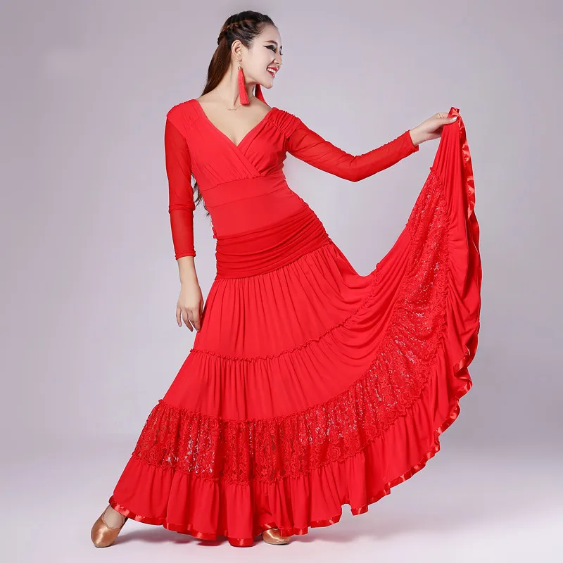 Buy multi colors big hemlines new modern dance dress