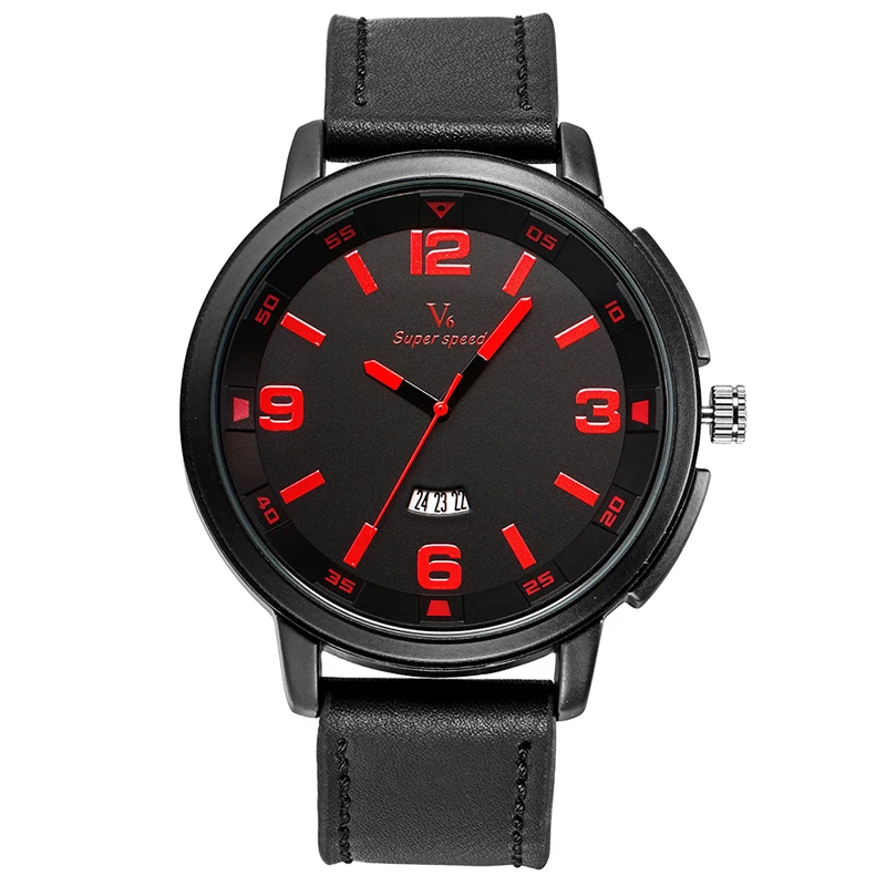 

Trendy Fashion Quartz Casual Leather Band Strap Men Date-Day Aviator Calender Outdoor Men Analog Wrist Watch
