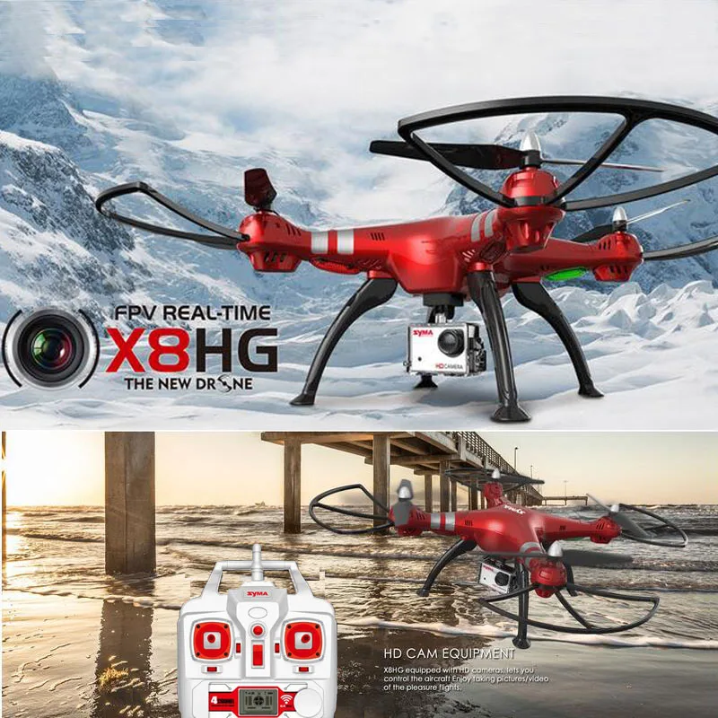 Syma X8HG с 1080P 8MP Камера высокое режим удержания 2,4G 4CH 6-осевой Квадрокоптер с дистанционным управлением и x8G - Цвет: X8HG