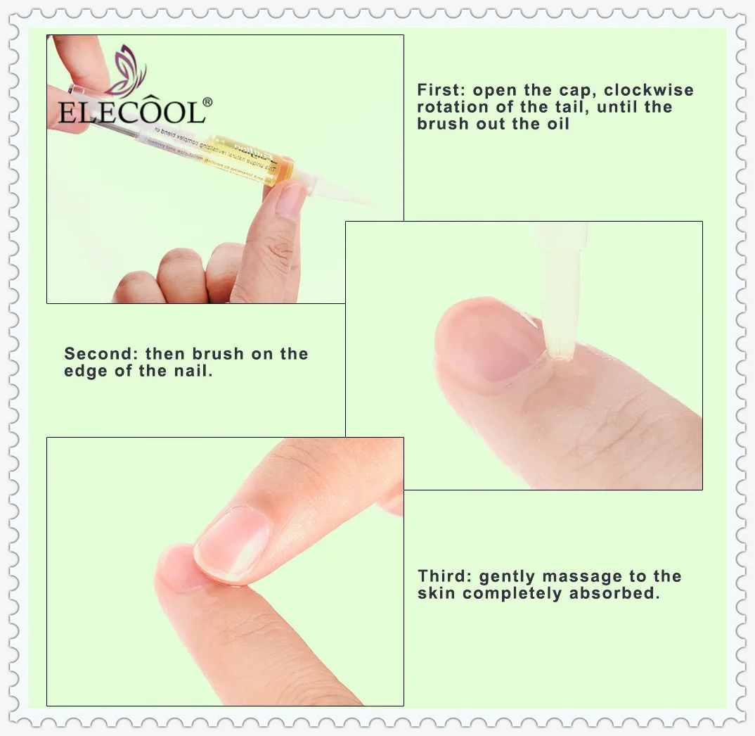 ELECOOL фруктовый аромат для ногтей питательная масляная ручка для росписи лаком для ногтей Лечение ногтей кутикулы Восстанавливающий инструмент для кожи Маникюрный Инструмент Уход за ногтями TSLM1