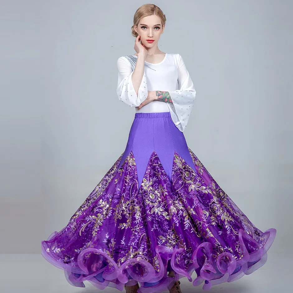 top purple skirt Стандартная Женская юбка, юбки для бальных танцев, топы для фламенко, юбка для фламенко, испанский костюм для фламенко, Одежда для танцев, Одежда для танцев - Цвет: top purple skirt