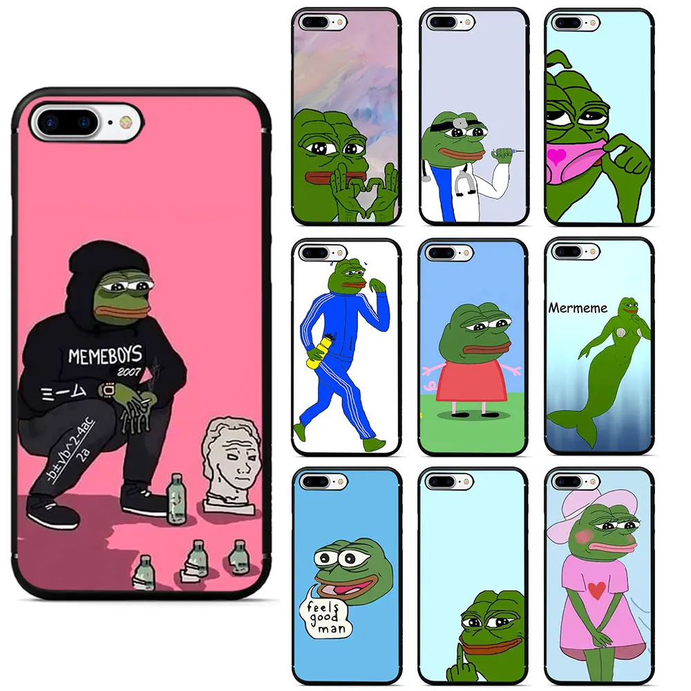 Internet Meme Smug Frog Pepe TPU Silicone Phone Case for iPhone 5 5s 6 6s 7 8 Plus X XR XS MAX