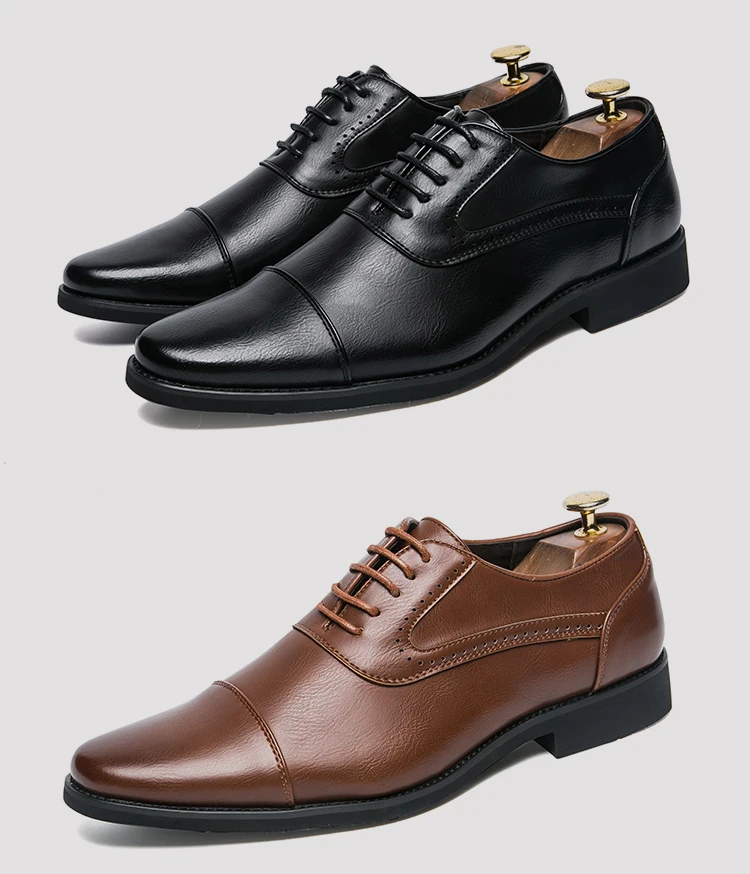 Misalwa Новое поступление Для мужчин ботинки-оксфорды офисная обувь для деловой женщины на рабочем месте на каждый день Туфли под платье коричневый, черный размера плюс; большие размеры 38-48, Прямая