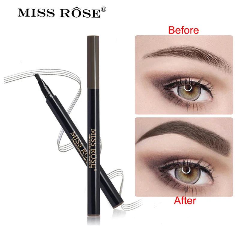 

Miss Rose 4 Split Eyebrow Pencil Waterproof Eyebrow Gel Pen Enhancer Liquid Henna For Eyebrows Cosmetics For Makeup