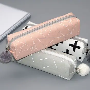 

Limit Shows New Concise Solid color Girls Student Pencil case School Supplies Cosmetic Bags denim pencil case Canvas Pencil bag