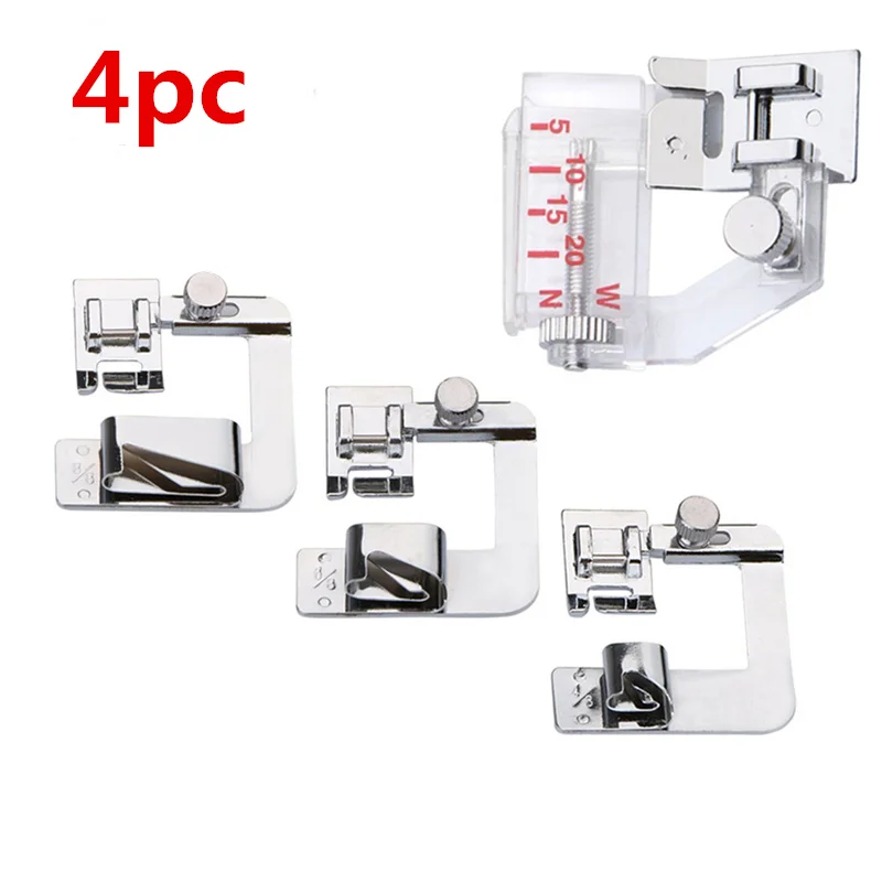 Brother Fits All Low Shank Snap-On Singer Babylock,Janome New Home Kenmore Pack of Rolled Hem Pressure Foot Sewing Machine Presser Foot Hemmer Foot and Tape Binding Sewing Machine Presser Foot