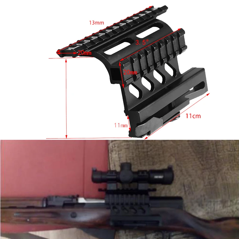 AK47/74 السلسله الجانب السكك الحديدية نطاق جبل سريعة QD نمط AK47 AK74 سيغا فصل 20mm ويفر السكك الحديدية مع طبق جانبي صغير الادسنس اكسسوارات