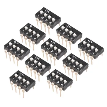 

Uxcell 1-3/4 Positions Black DIP Switches 2.54mm Pitch for Circuit Breadboards PCB as Toggle or On Off Switch Accessories 10Pcs