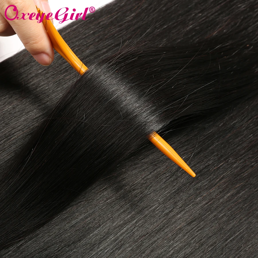 Linha Reta Feixes Feixes de Cabelo 100%