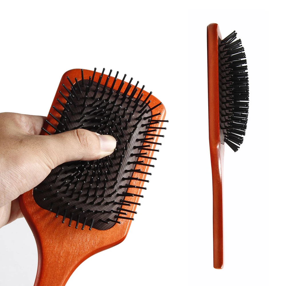 

1Pcs Natural Wooden Hair Brush Scalp Massage Hair Brush for Women Anti-static Detangling Air Cushion Comb for All Hair Types